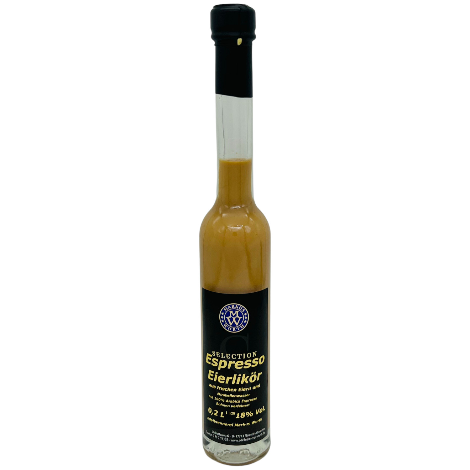 Wurth Espressoeierlikör 100% Arabicabohnen+ Mirabelle 18%vol.