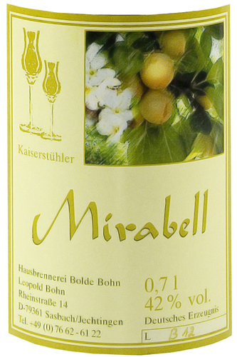 Bohn Mirabell Schnaps 42%vol, 0,7l