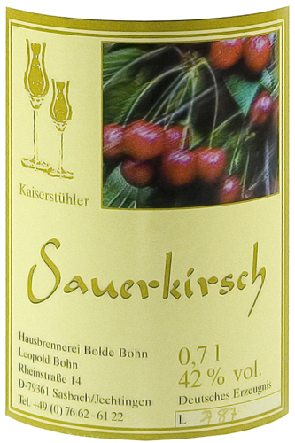 Bohn Sauerkirschschnaps 42%vol, 0,7l