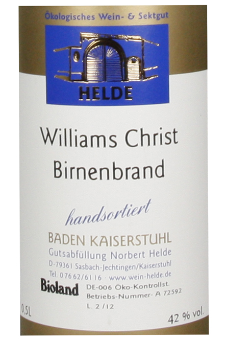 Helde Williams Christ Birnen Schnaps