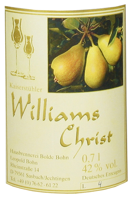 Bohn Birnenschnaps Williams Christ 42%vol, 0,7l