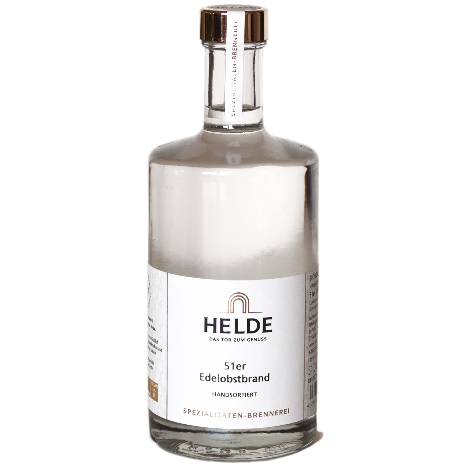 Helde 51er Edelobstbrand Jahrgang 2008 – handsortiert 51%vol. Helde 51er Edelobstbrand Jahrgang 2008 – handsortiert 51%vol.