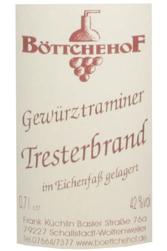 Böttchehof Gewürztraminer-Tresterschnaps im Fass 42%vol, 0,5l