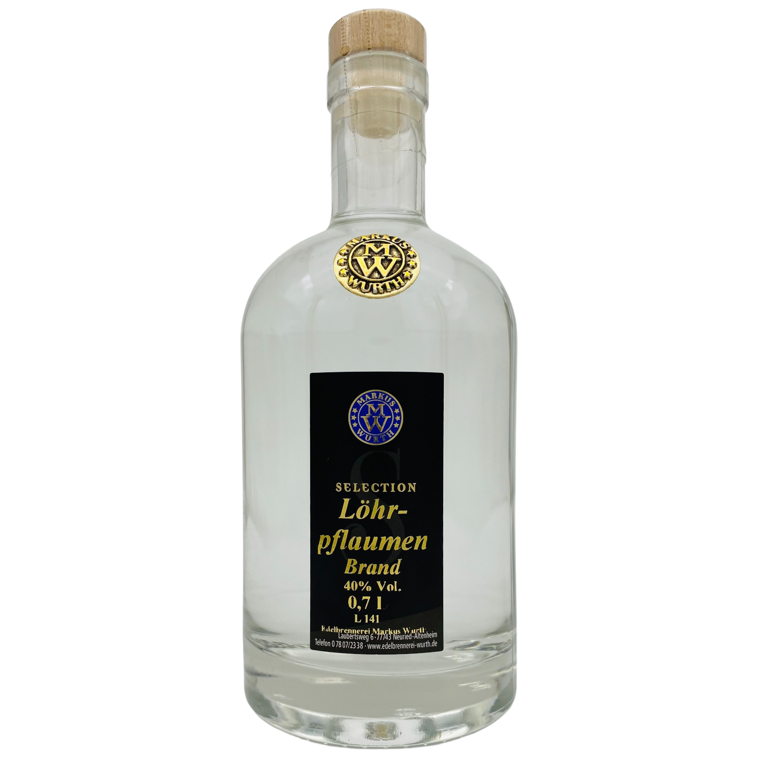 Wurth Löhrpflaumenbrand, 40%vol. Wurth Löhrpflaumenbrand, 40%vol.