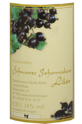 Bohn Schwarzer Johannisbeerlikör 18%vol, 0,35l