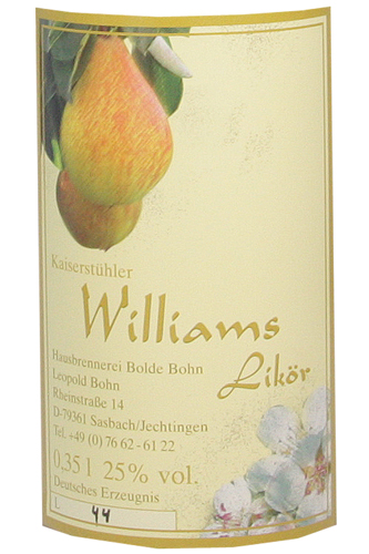 Bohn Williams-Christ Birnenlikör 25%vol, 0,35l